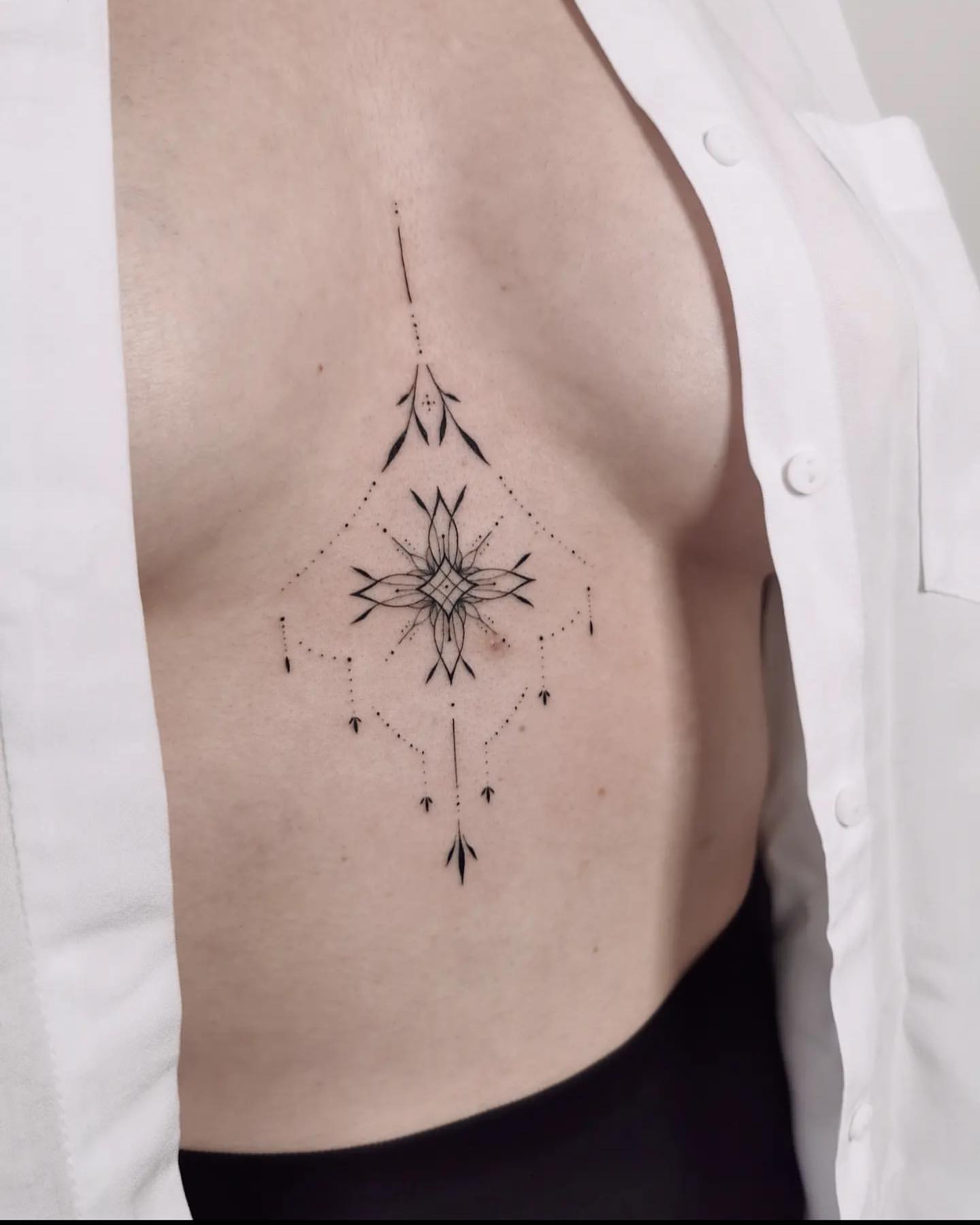 Underboob Tattoo, sternum tattoo