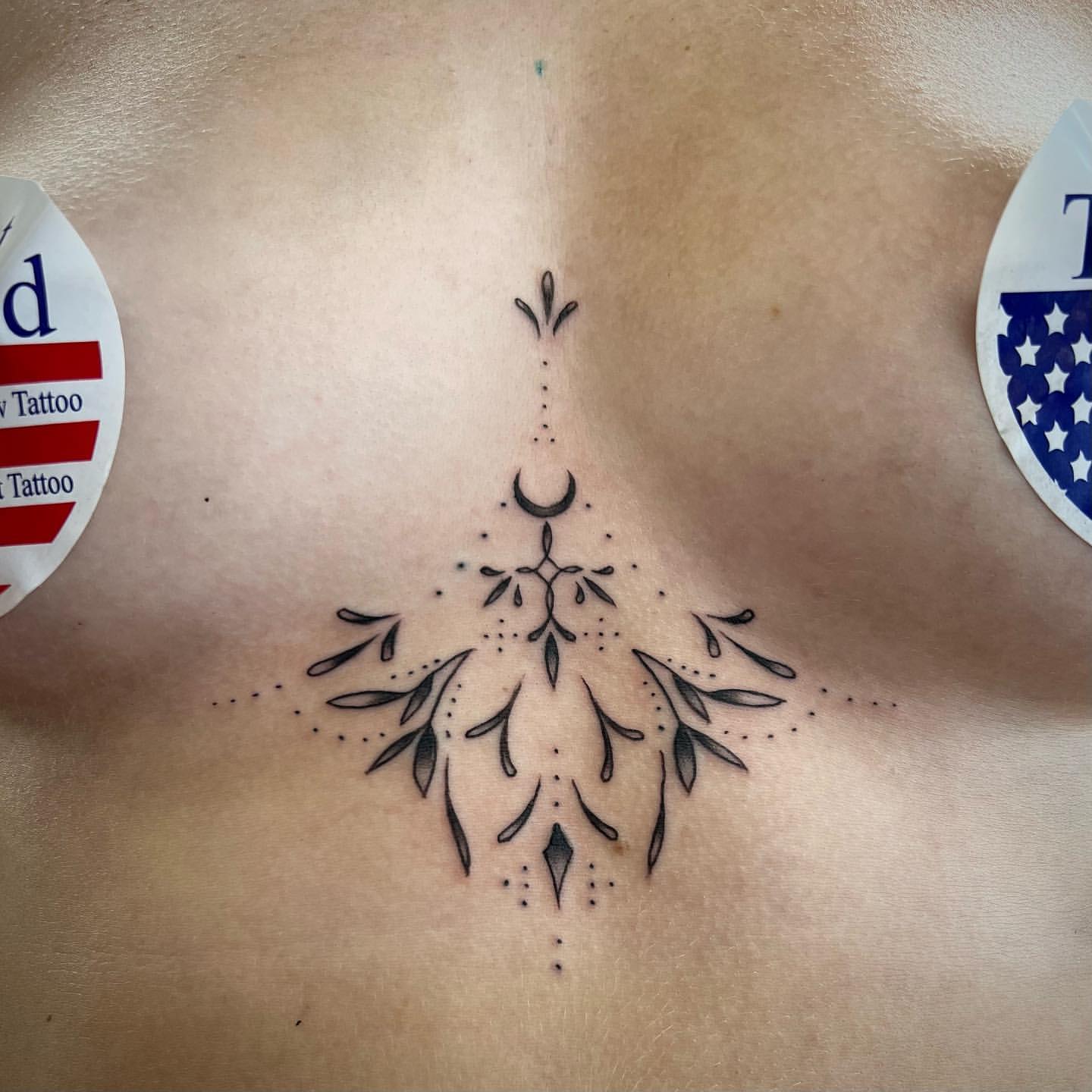 Chest Tattoo Ideas, Underboob Tattoo, sternum tattoo