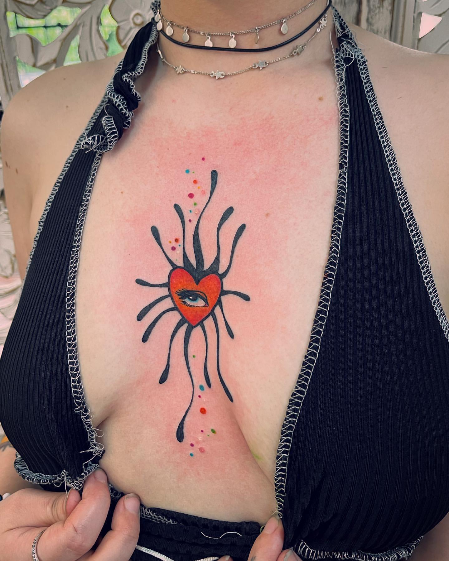 Underboob Tattoo, sternum tattoo
